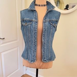Vintage Limited Jeans fitted zipper jean vest  Small
